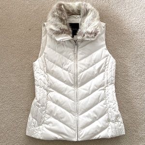 Talbots ivory puffer vest